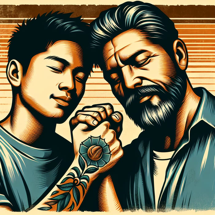 Father and Son Fist Bump Tattoo Design