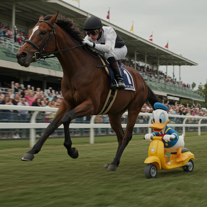 Horse Racing with Donald Duck - A Fun Showdown