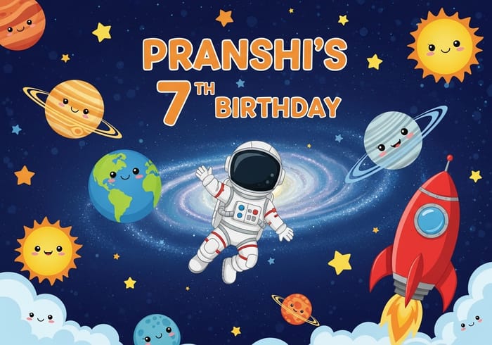 Pranshi's 7th Birthday in Space - Cosmic Celebration Pranshi's 7th Birthday in Space - Cosmic Celebration