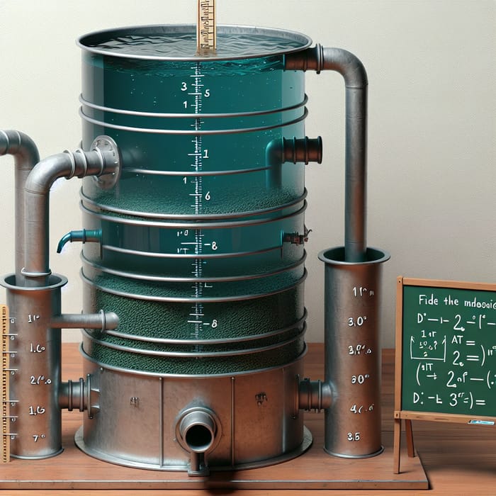 Calculating Rate of Change of Water Height in Tank with Two Inlets | Fluid Dynamics Problem