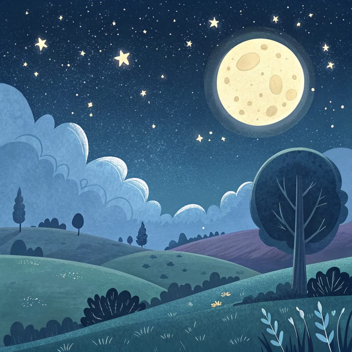 Animated Night Background for Story Books