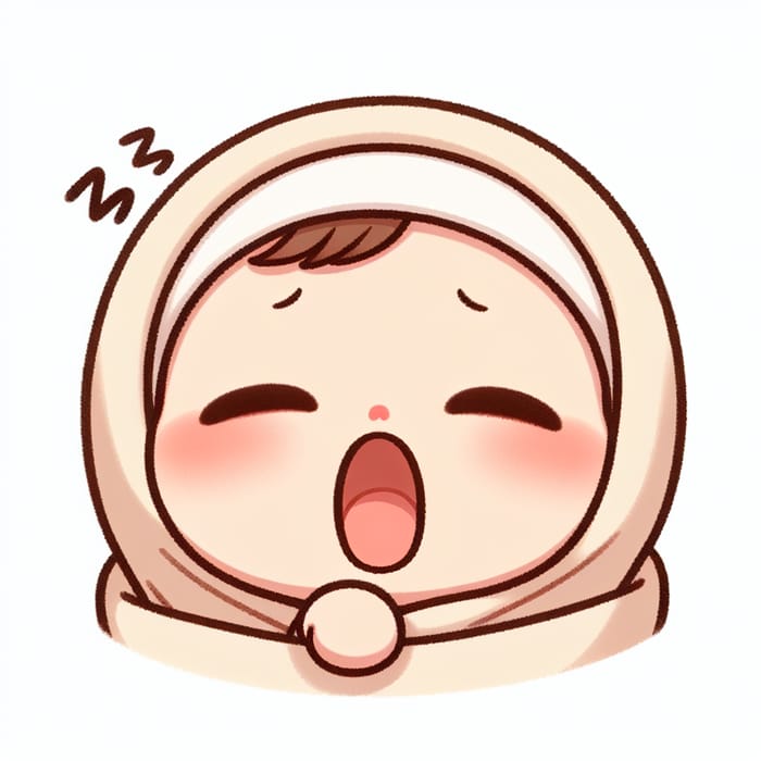 Yawning Baby in Cozy Crib | Sweet Illustration