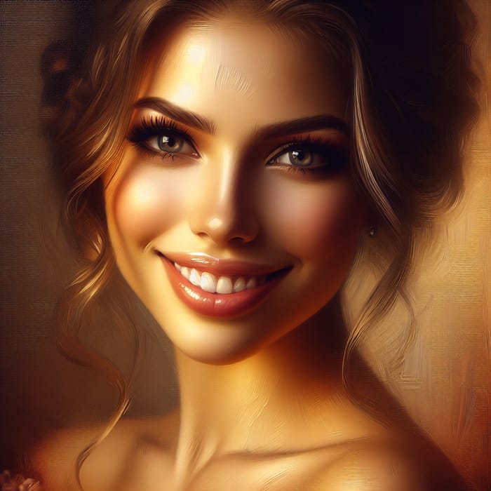 Radiant Woman Portrait in Classical Painting Style