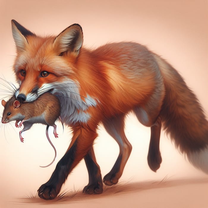 Red Fox Catches Mouse - Nature's Graceful Hunter