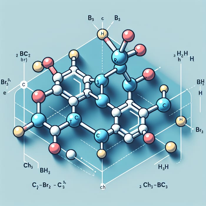 Visual Guide to Molecular Structure of 2,5-Dibromo-4-Ethyl-Octane