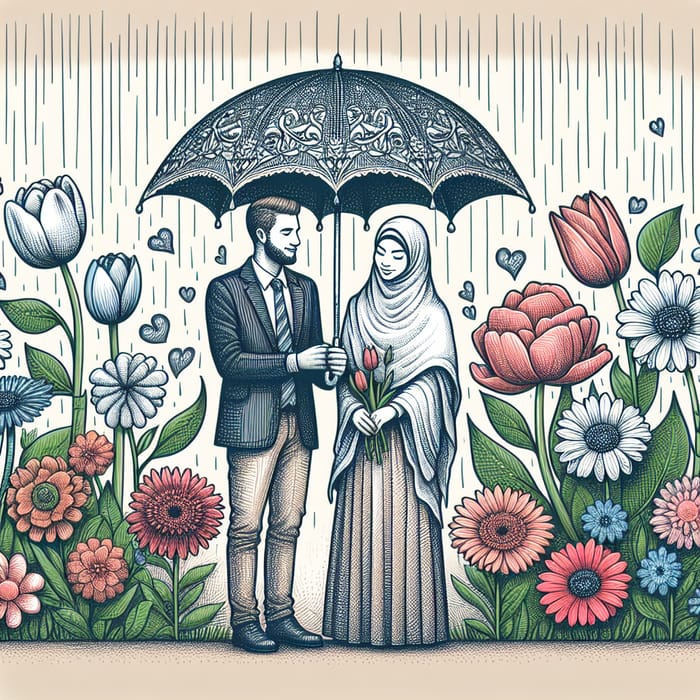 Rain of Flowers: A Doodle Illustration