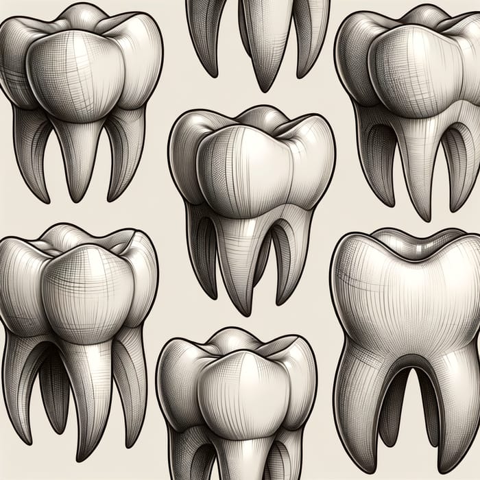 Simplified Monochromatic Teeth Illustration for Presentation Background