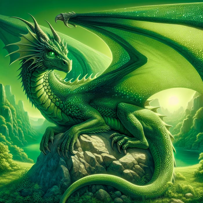 Emerald Dragon - Enchanting Mystical Creature