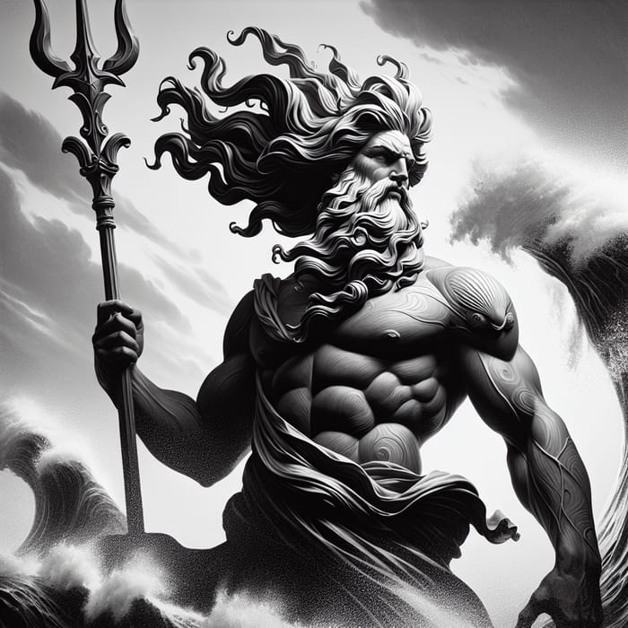 Graphic Poseidon Artistic Representation