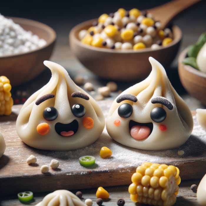 Playful Dumplings: Vibrant Food Photography