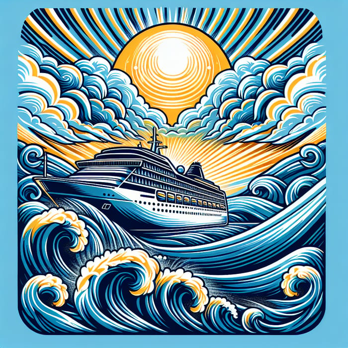 Memorable Cruise Ship Artwork for T-Shirt: Adventure & Relaxation