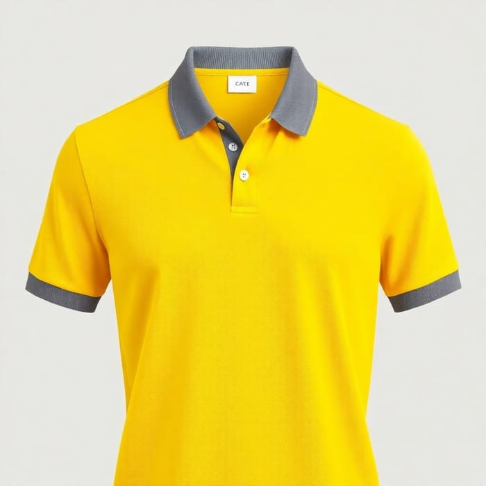 Stylish Yellow and Gray Polo Shirt