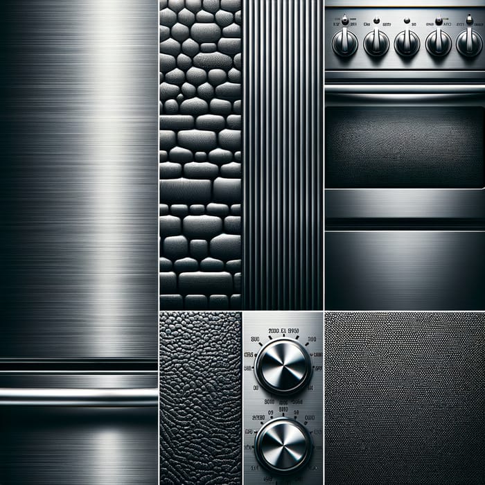 Appliance Texture Close-Up: Fridge, Oven, Stove & Dishwasher