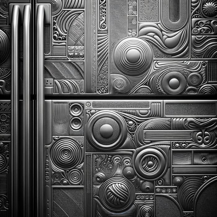 Close-up View of Textures and Patterns on Refrigerator Surface