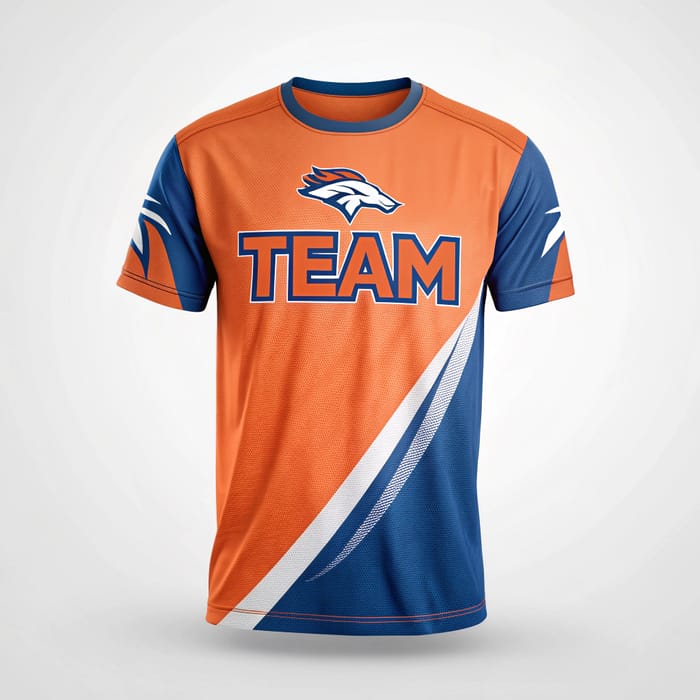 Custom Orange and Blue Team Jersey