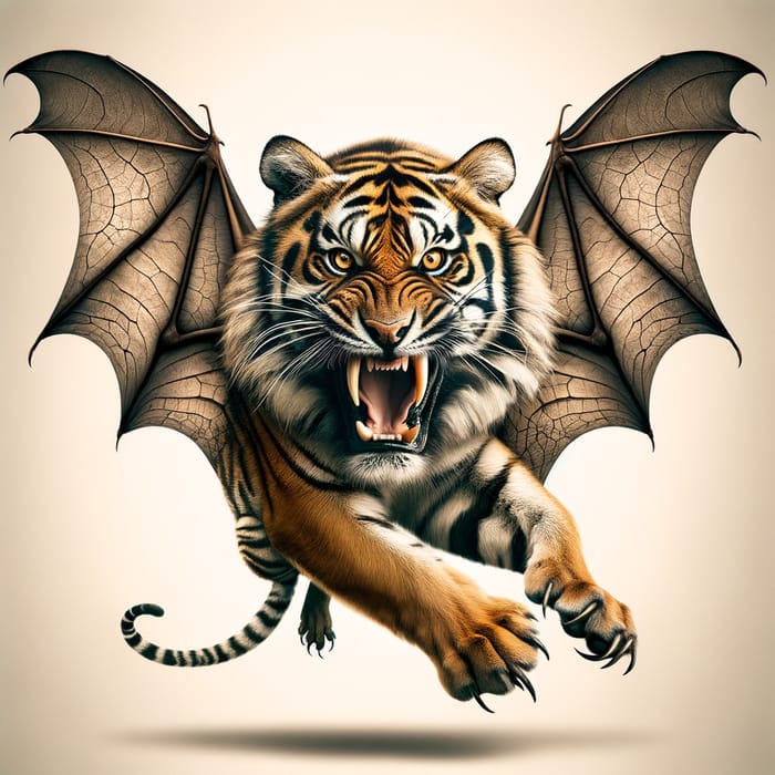 Tiger Bat Fusion: Majestic Wildlife Harmony