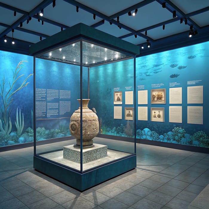 Underwater-Themed Museum Display for Artifacts