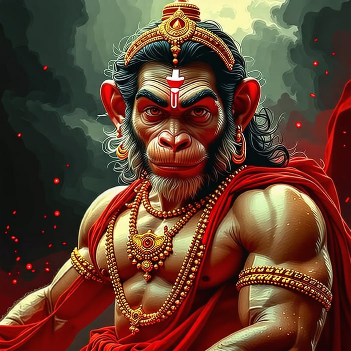 Lord Hanuman: Realistic 4K Image with Six-Pack