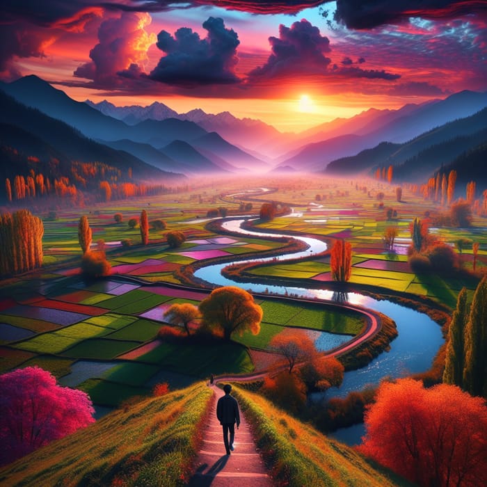 Breathtaking Landscape in Vivid Colors and Unique Perspective