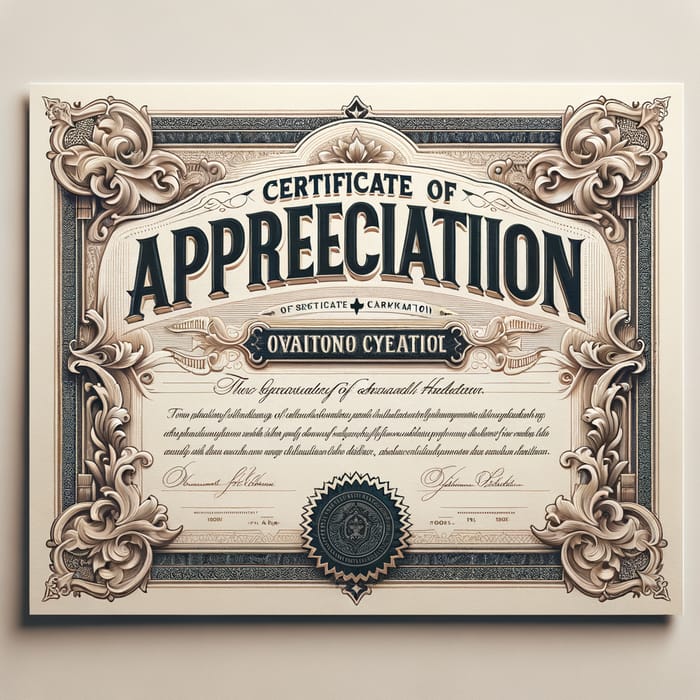 Exquisite Appreciation Certificate Design