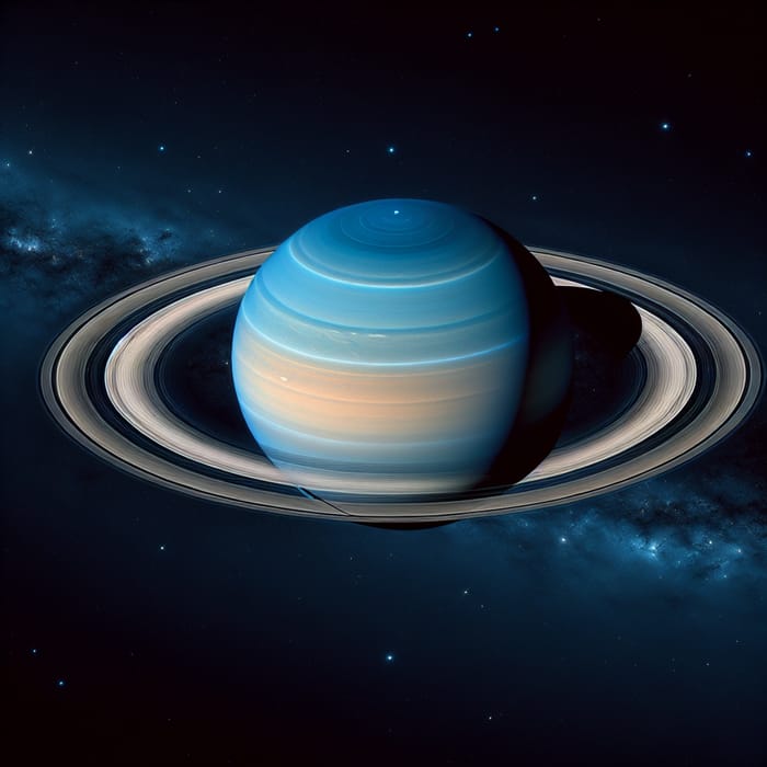 Blue Saturn - Cosmic Beauty in Blue