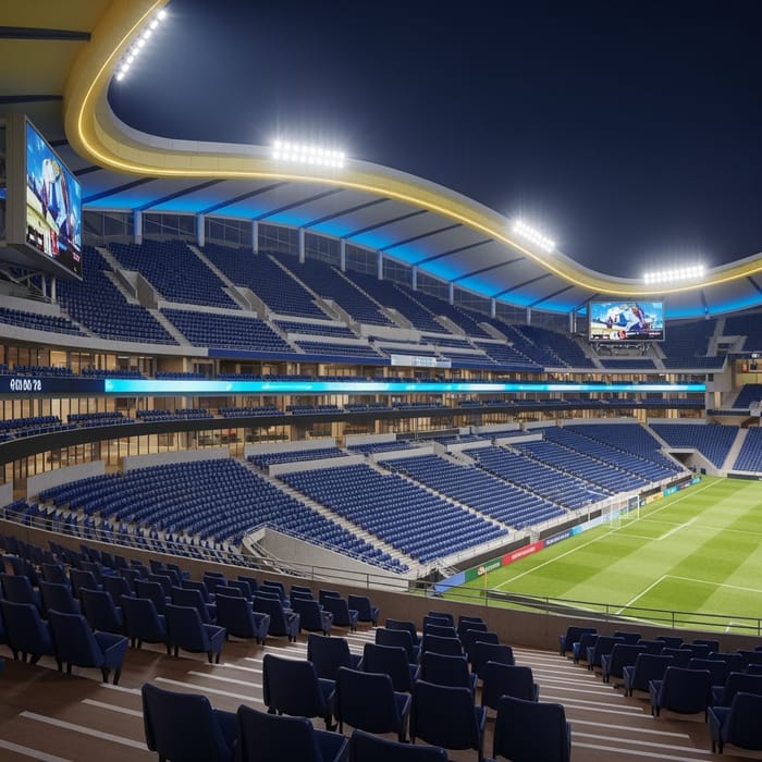 Vibrant Football Stadium with Experimental Architecture Vibrant Football Stadium with Experimental Architecture