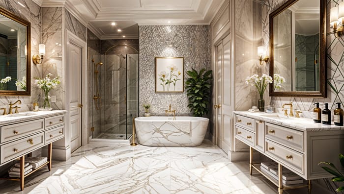 Hollywood Glam Bathroom Interior Design Ideas