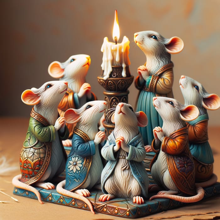 Decorative Rats Worshiping the Light