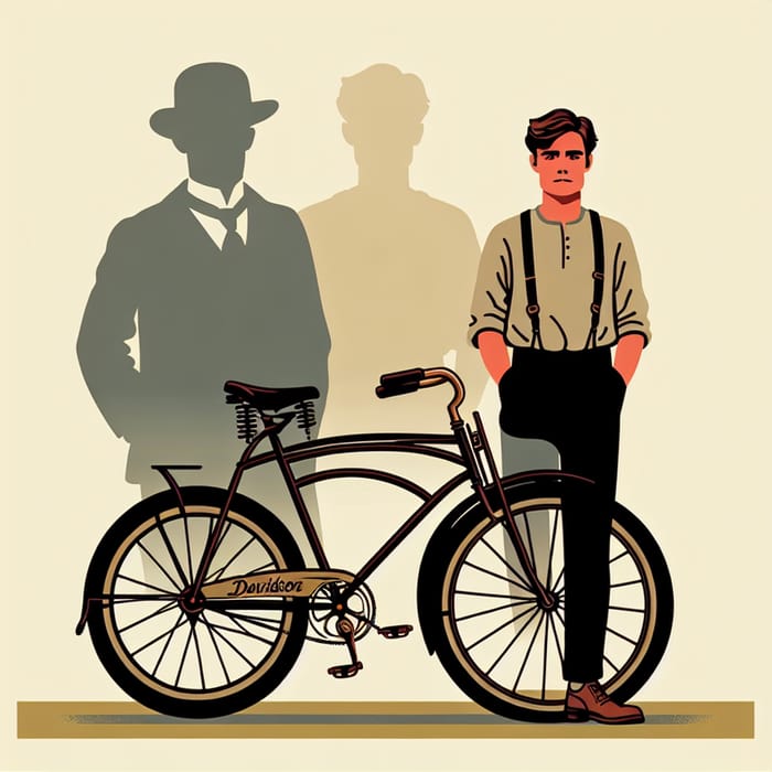 Charming Davidson Bicycle Illustration