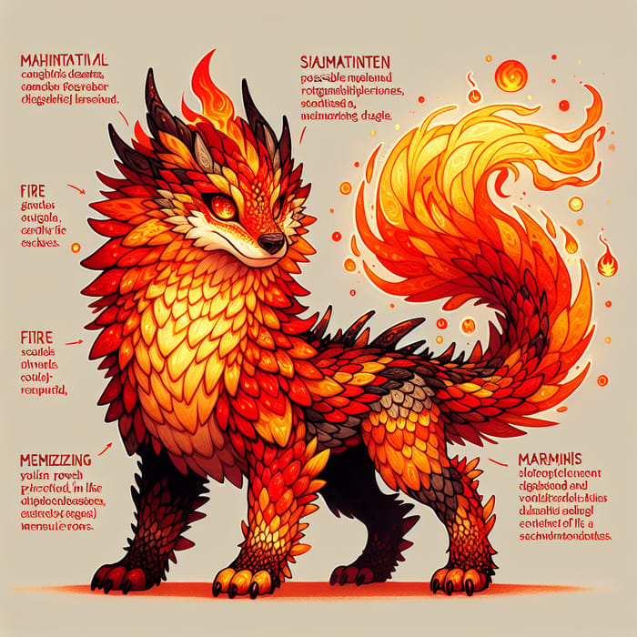 Charismatic Fire Type Pokemon: Fiery Canine Inspired