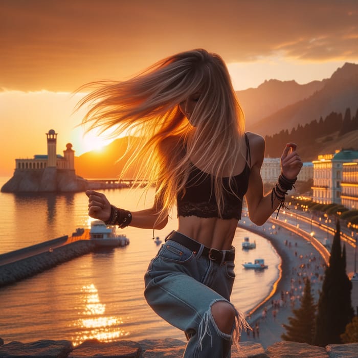Taylor Momsen Dancing on Yalta City Embankment at Sunset Taylor Momsen Dancing on Yalta City Embankment at Sunset