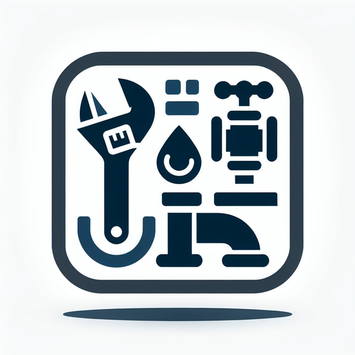 Stylized Plumbing Icon for Mobile Apps