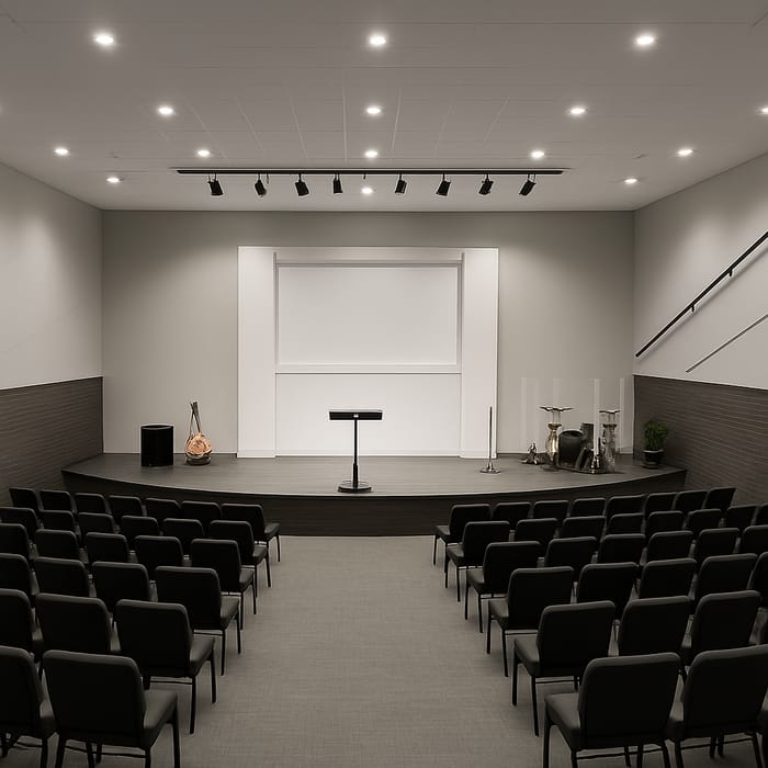 Modern Sanctuary Redesign with Stadium Seating Modern Sanctuary Redesign with Stadium Seating