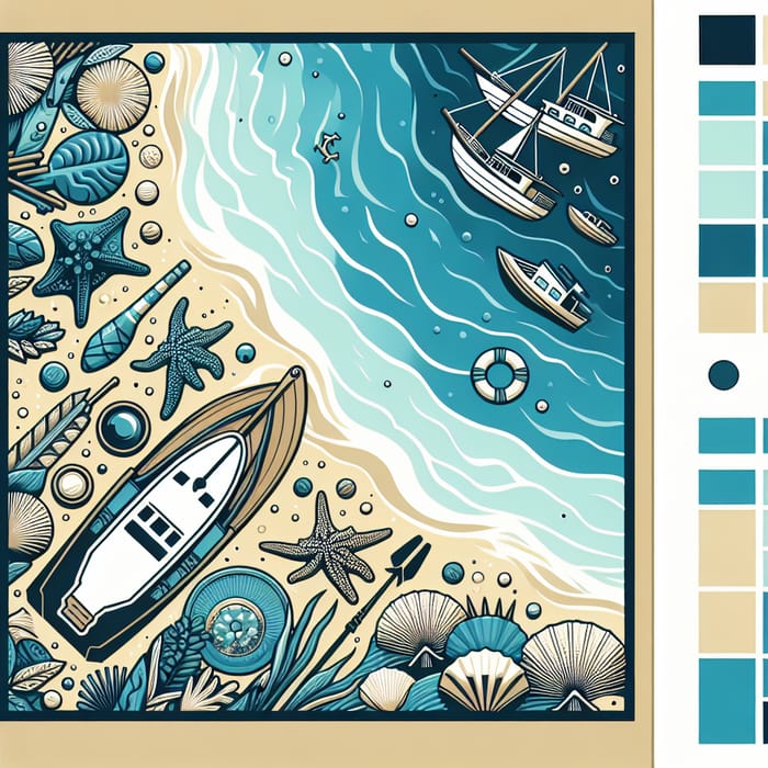 Marine Theme Graphics Template | Boats & Blue Waters Design