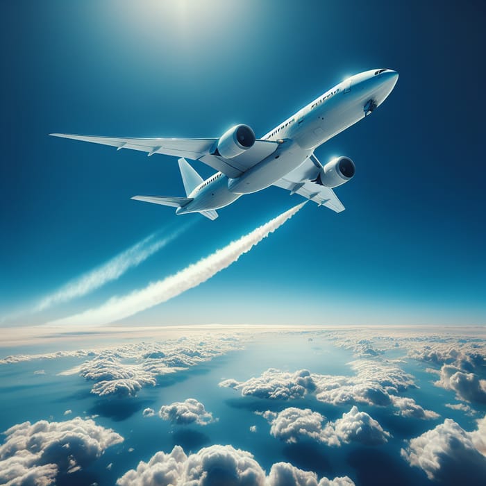 Aeroplane Flying in Blue Sky: A Stunning View