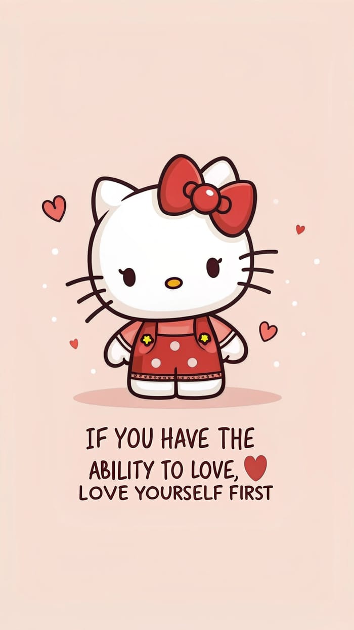 Cute Hello Kitty Image - Love Yourself First