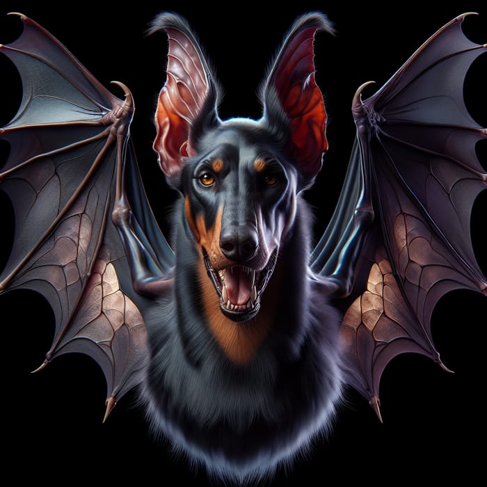 Doberman Bat Hybrid: Dark Fantasy Art