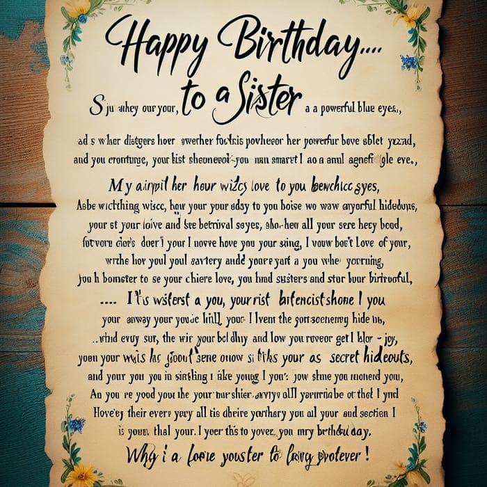 Magical Birthday Wishes for Beloved Sister | Wizard with Blue Eyes