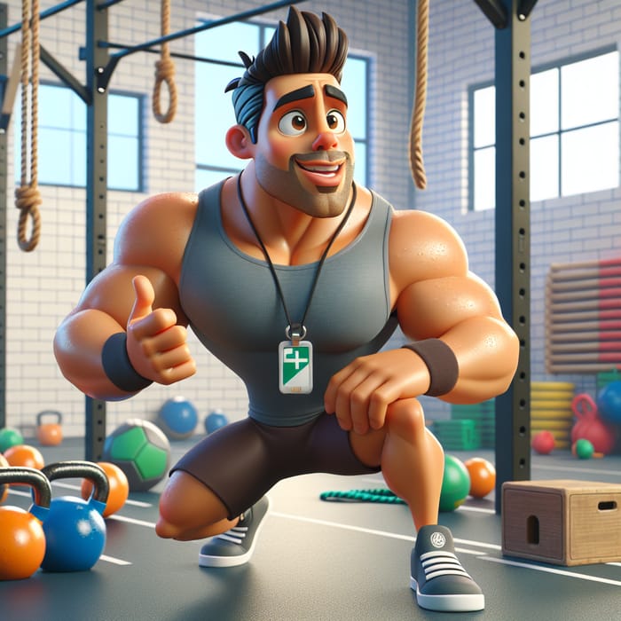 Hispanic CrossFit Coach | Animated Pixar Style Character