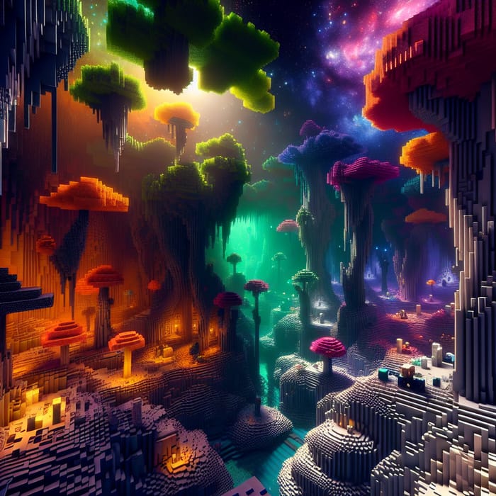 Exploring Minecraft's Enigmatic Realm: Surreal Landscape & Cubic Wonders