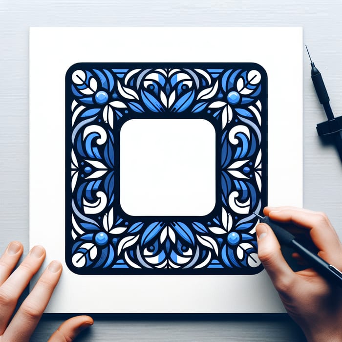 Blue Square with Rounded Corners - Custom Made Designs