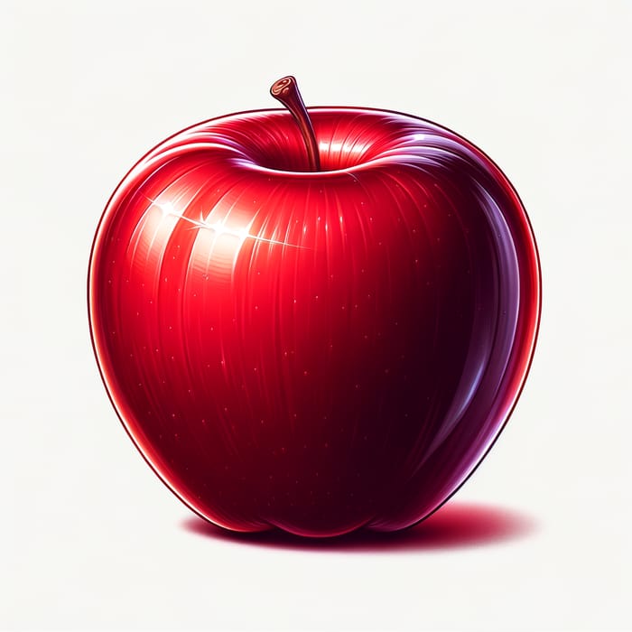 Ripe Red Apple Vector Image - Fresh & Glossy Art