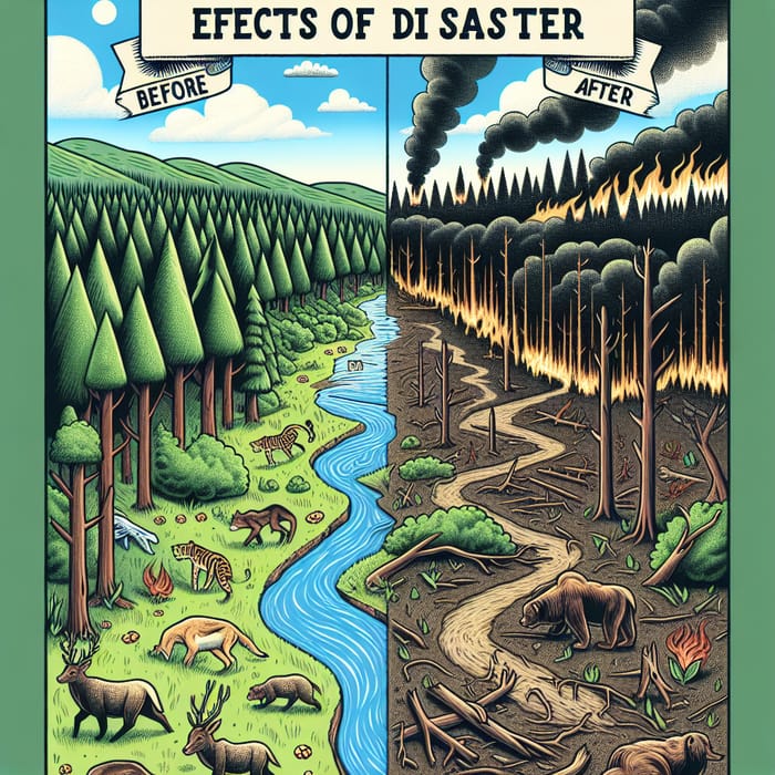 Simple Effects of Disaster Poster Drawing Reference