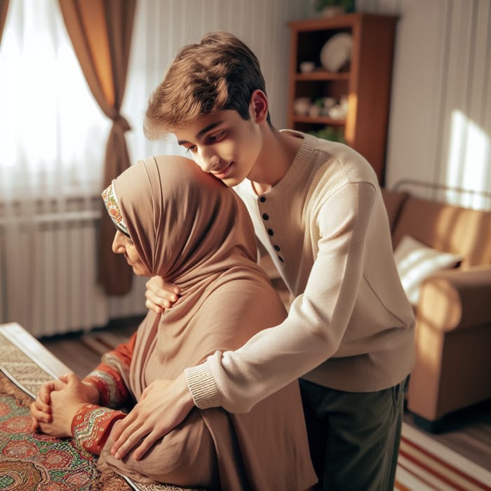 Heartwarming Bond Between Mother and Son in Middle-Eastern Home