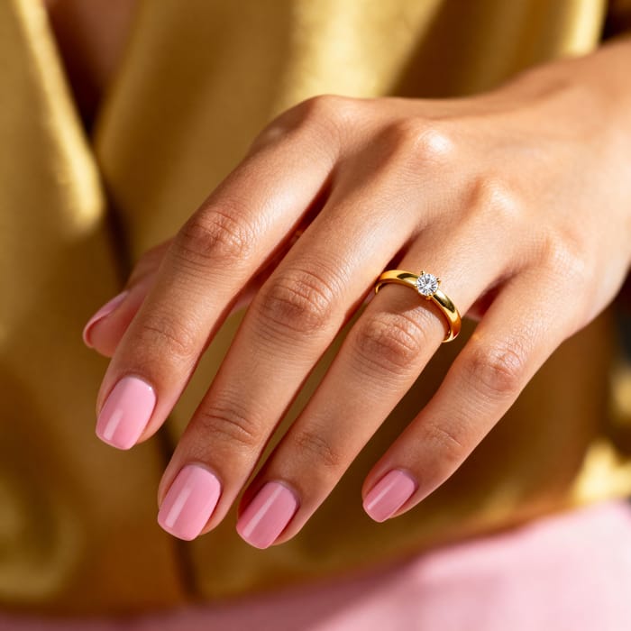 Stunning Gold Ring on Woman's Hand Stunning Gold Ring on Woman's Hand