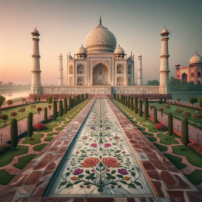 Taj Mahal: A Majestic View of the Iconic Marble Mausoleum