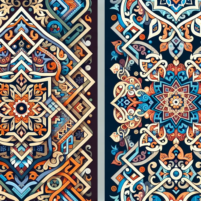 Kazakh-Inspired Geometric Patterns: Intricate Designs