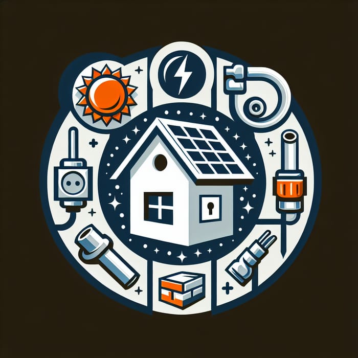 Solar Panel Installation & Construction Company Logo Design | Unique Home & Services Logo