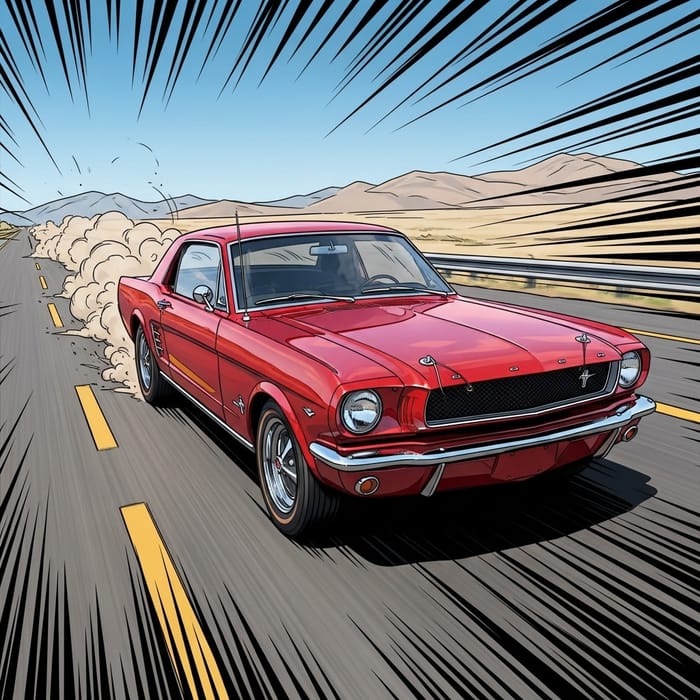 Classic Mustang Comic Art: Speed & Style Classic Mustang Comic Art: Speed & Style