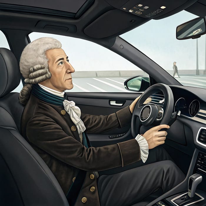 Joseph Haydn in a New Car: A Unique Portrait